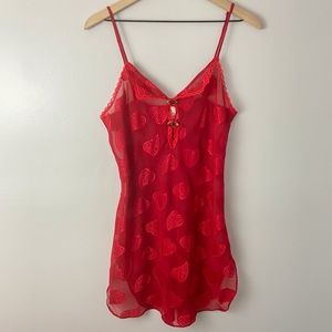 VINTAGE 90’s heart printed sheer nightgown. Valentine’s Day❤️